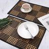 2PCS Heat-Resistant Bamboo Placemat Rectangular Heat-insulating Pad Dining Table Mat  Restaurant