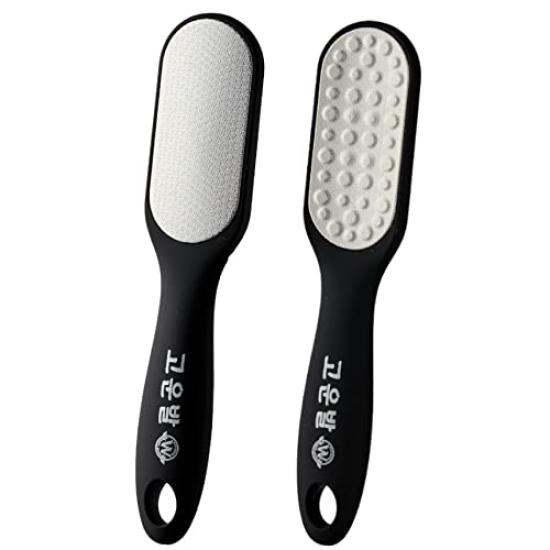 

Kounbal Heel Callus Removal Foot Stainless Ergonomic Design File, Double-Sided, Steel, Washable, Hypoallergenic, чёрный