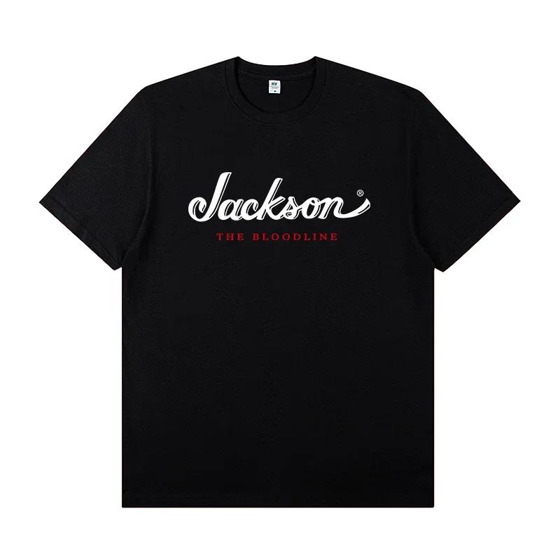 JACKSON SHARKROT Jackson Electric Guitar with Short Sleeve T-shirt Rock Band Outfit Casual T-shirt for Men and Women