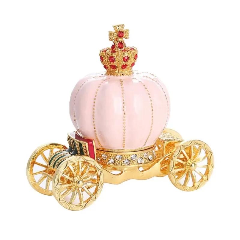 Home Decoration Enamel Diamond Inlaid Pumpkin Carriage Jewelry Box Fairy Tales Prop Decorations