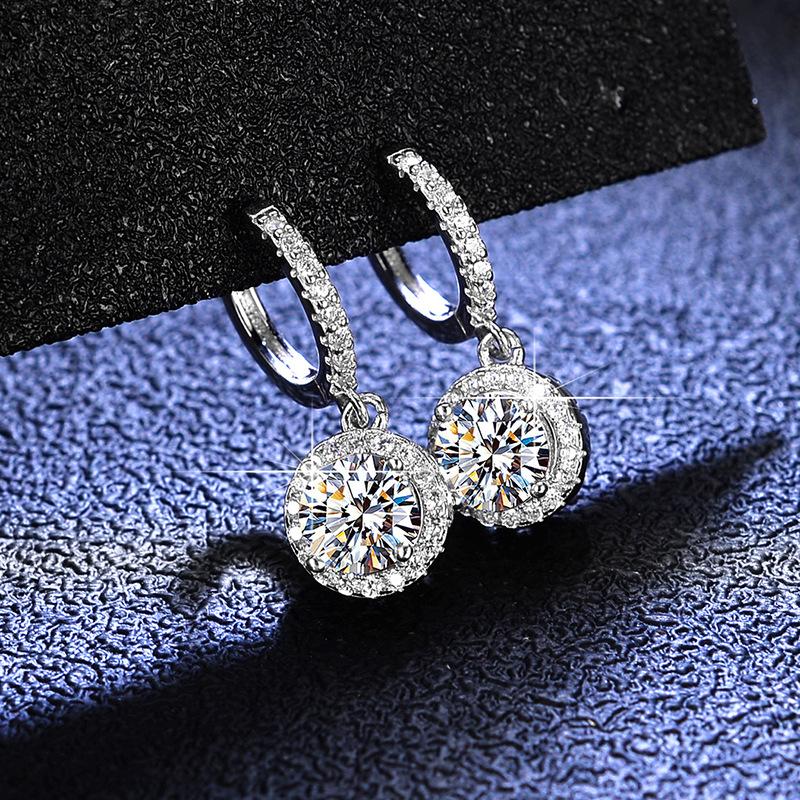 Tancise 925 Sterling Silver Moissanite  Zircon Earrings Drop Earrings For Women Wedding Party Gifts