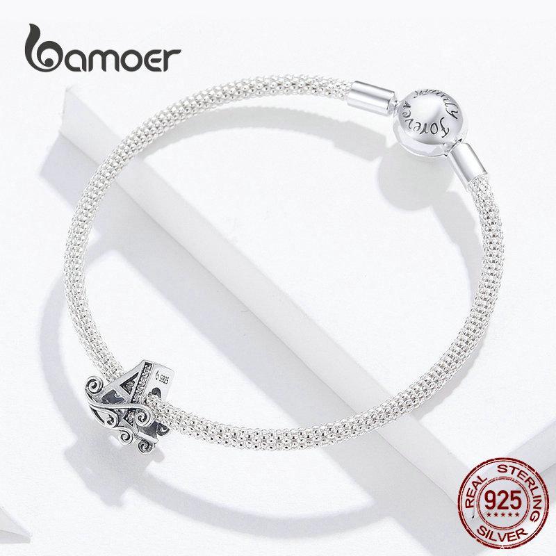 

Bamoer. Женский браслет с шармом буква А из стерлингового серебра 925 19CM Length