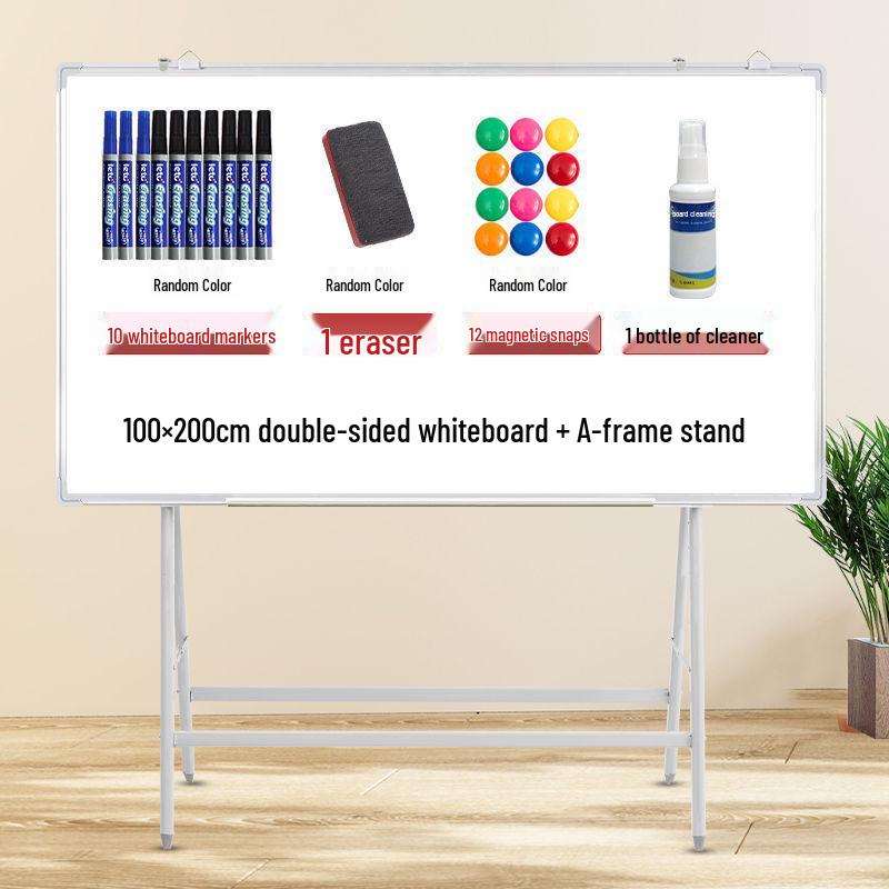 Mobile Double-Sided Magnetic Whiteboard and Chalkboard
