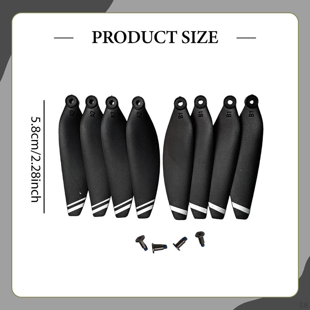 8 Pieces Drone Propellers with Release Portable Lightweight Spare Parts 2.28inch for E88Max S1S M8