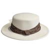 Hepburn Style French Retro Flat Top Hat Women's Autumn and Winter British Versatile Woolen Flat Top Hat Trendy Temperament Bucket Hat