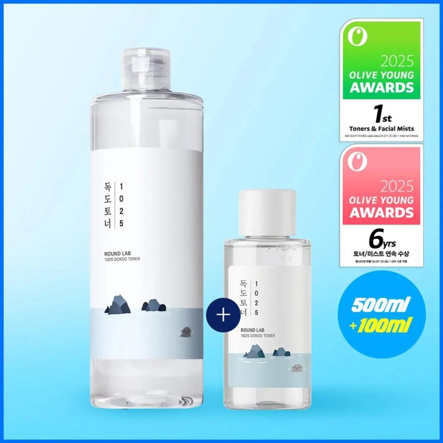 ROUND LAB 1025 Dokdo Toner Jumbo Size 500ml (Free Gift: Toner 100ml) Free Gift: Toner 100m
