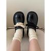 British style college with skirt small leather shoes women's 2025 autumn new popular lace-up muffin platform loafers single shoes