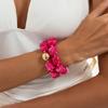 Women's Thick Beaded Bracelet, Resin Material Elastic Bracelet Stack Series Beach Wear with Accessories, Fashion Jewelry Gifts