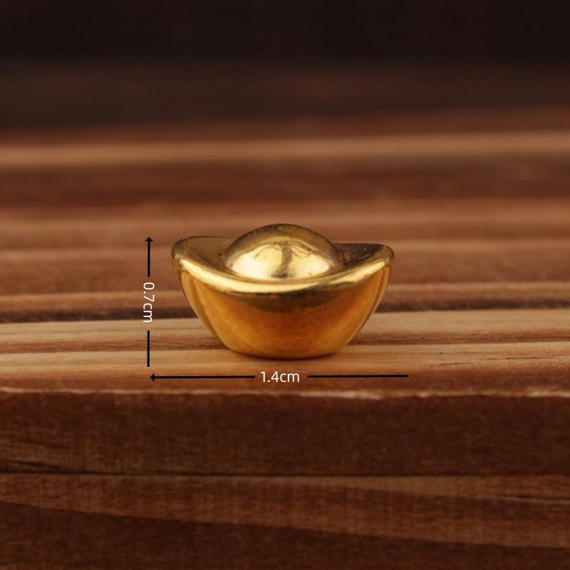 Gold Sand Alloy Ingot Basin Ornament for Wealth Attraction & Home Gifts