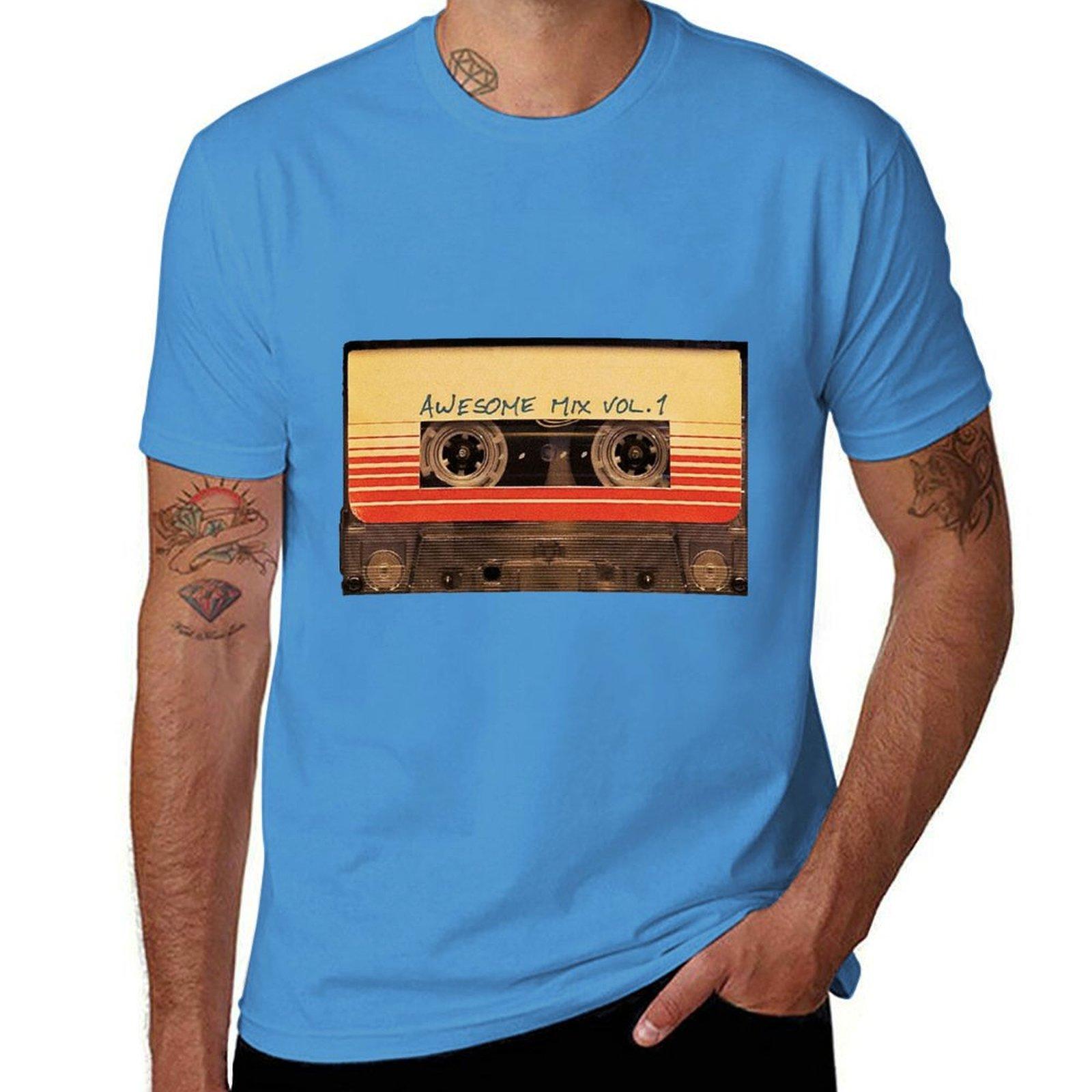 

Потрясающий Микс Vol.1 - Стражи Галактики Футболка быстросохнущие заготовки мальчики белые спортивные фанаты футболка для мужчин S