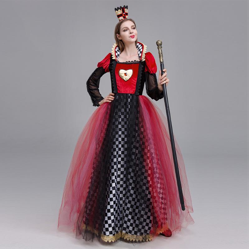 2025 Alice in Wonderland Queen of Hearts Halloween Cosplay Costume M