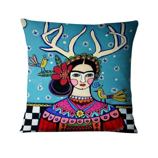 Heimkissen Dekoration Mexikanisches Mädchen Malerei Kissen Dekokissen Heimdekoration Almofadas Decorativas Para Sofa Wurfkissen