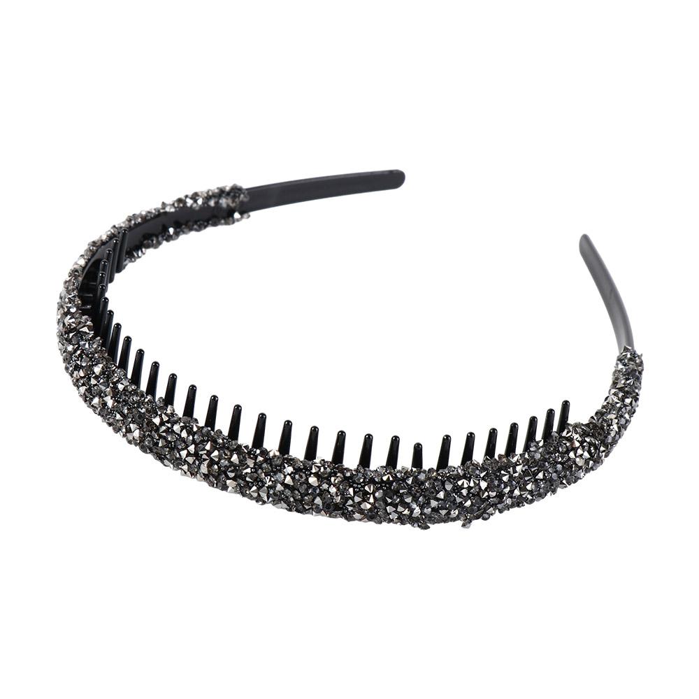 Vintage Plastic Rhinestone Headband with Toothed Make Up Hairband Face Wash Korean Style Diamond Hair Hoop Male