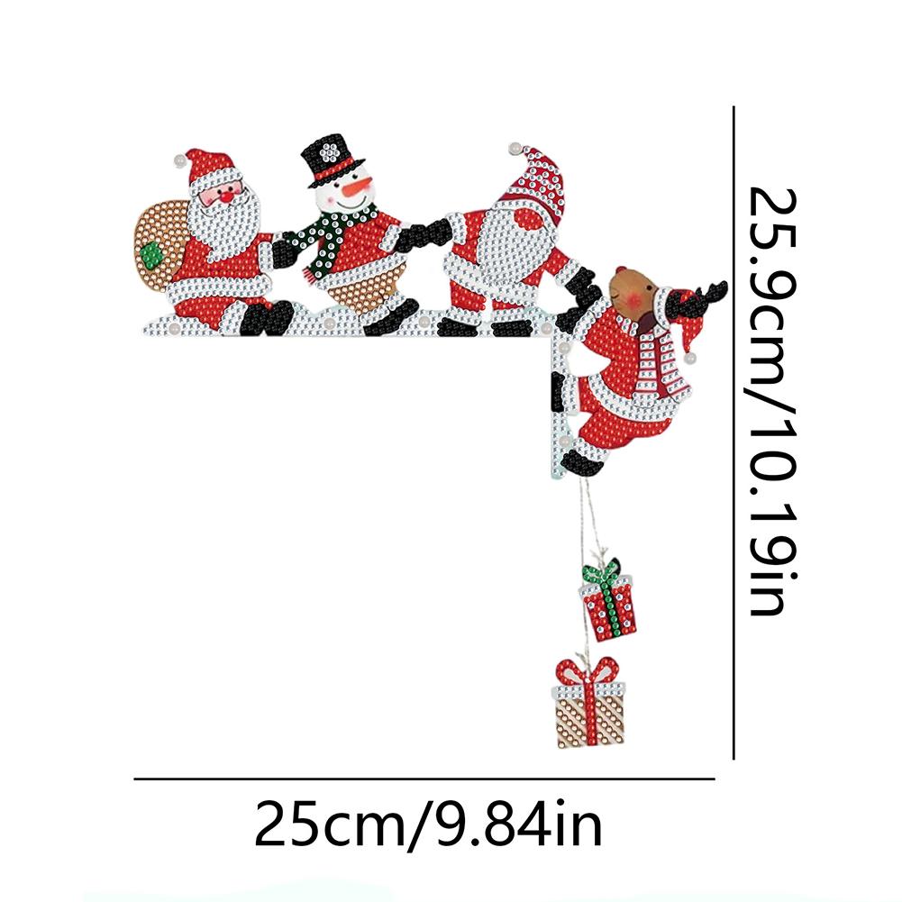 DIY Xmas Diamond Art Door Corner Pendants Diamond Arts Set Door Frame Hanging Decor Decorative PVC Door Pendant for Home Office