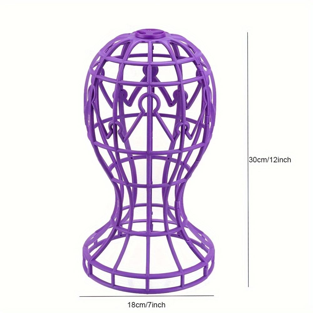 1Pc Foldable Adjustable Male/Female Wig Stand Hat/Cap Holder Grey Portable Lantern Shape Wig Head Stand Accessory