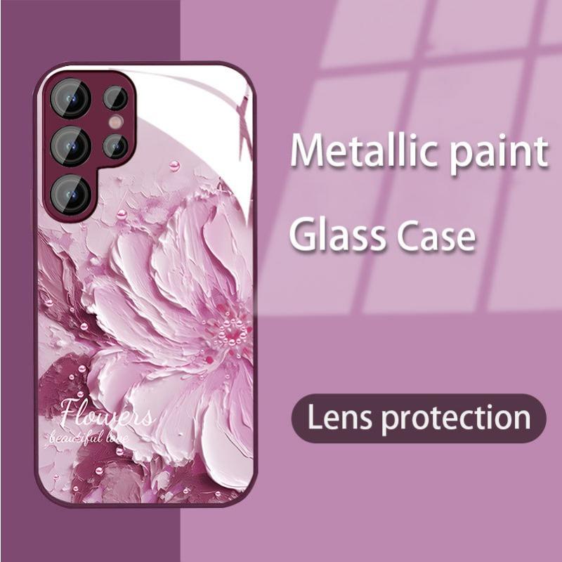 

Картина маслом Пион Подходит для чехла для мобильного телефона Samsung S24PLUS S23 для девочки S22 Приятный для кожи A52 Sense A54 Всесторонний A14 Samsung A55