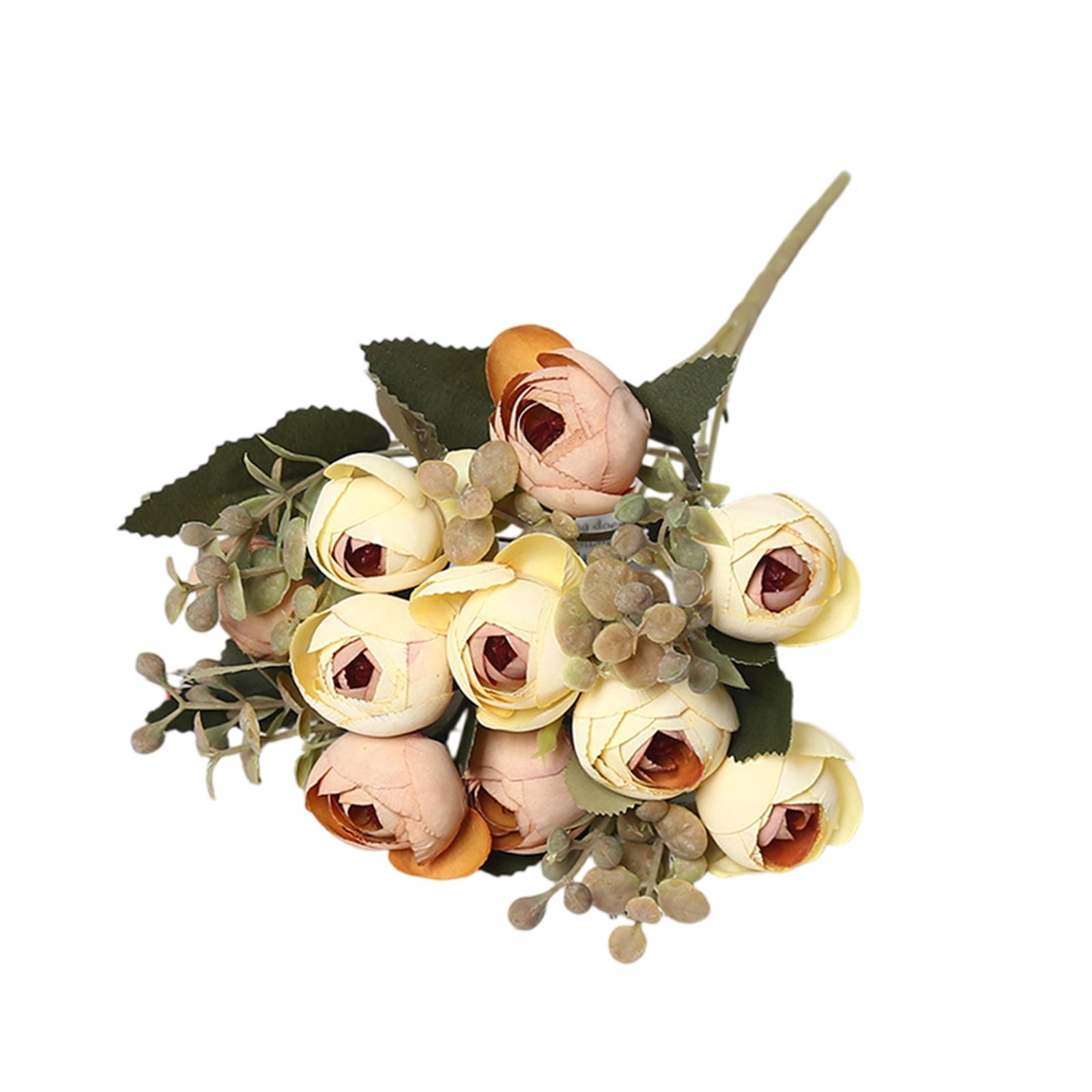 

10Pcs Fake Rosebuds Bunch 11inch Length Simulation Rose For Wedding Home Decorative Artificial Flowers Valentine s Day One Size жёлтый