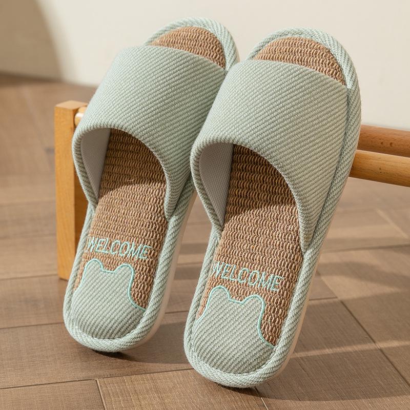 

Домашние тапочки из льна и хлопка: Нескользящие, бесшумные, унисекс, идеально подходят для весны, лета и осени