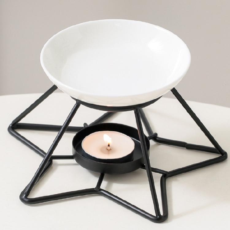 Moderne Duftlampen mit Keramikschale Metallstern Teelichthalter für Wohnzimmer oder Schlafzimmer