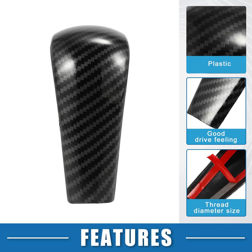 A ABSOPRO Gear Shifter Knob Shift Knob Frame Cover Trim Carbon Fiber Pattern Fits Mazda CX-3 CX-9 2016-2022 Plastic Black