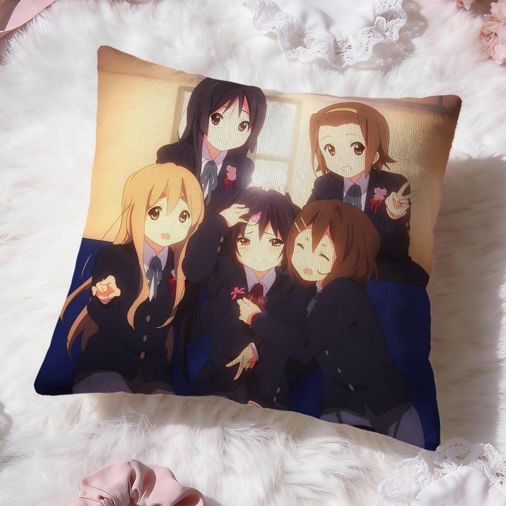 Anime K-K-ON Cute Cushion Cover Premium Comfort Reversible Pillow Cove -Two in One Design for Any Room & Car Interior