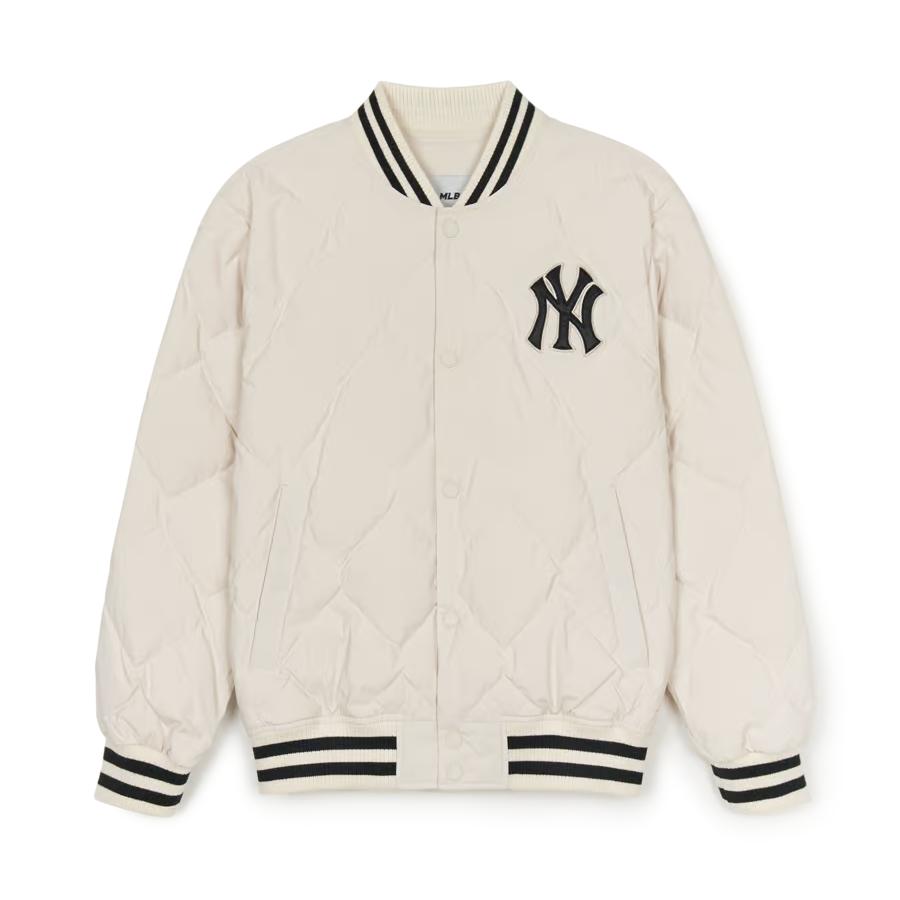 New MLB New York Yankees Baseball Jacket Unisex Ecru 3ADJV0646-50CRD