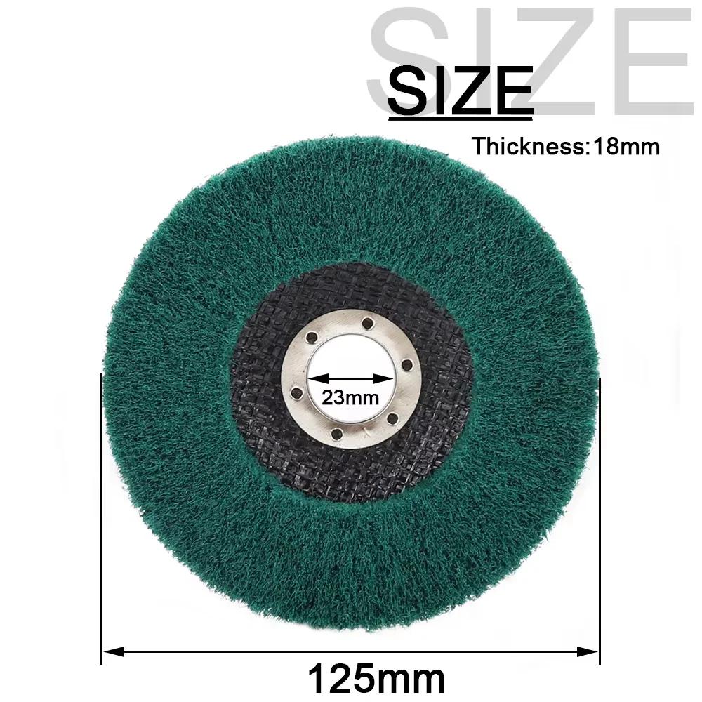 125mm Nylon Fiber Flap Polishing Wheel Disc 5 Inch Non-Woven Grinding Wheel Metal Wood Rotating Grinding Wheel For Angle Grinder
