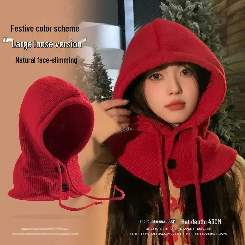 Women's 2025 Knit Hat & Scarf Set - Windproof, Warm, for Autumn/Winter