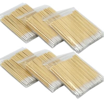 100/300/500 pezzi di tamponi di cotone con manico in legno corto e punta piccola, per tatuaggi sulle sopracciglia, per trucco permanente, cosmetici, applicatori