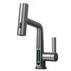 Hot Cold Water Mixer Tap with Pull Spray Waterfall Kitchen Faucet 360 Degree Rotation  Single Handle