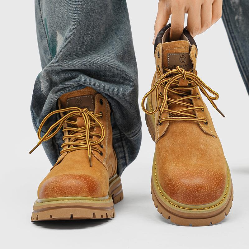 

Autumn and Winter New Fashion Lace-up Martin Boots Thick-soled High-top Outdoor Tooling Boots Winter Velvet Boots 2345-H 39