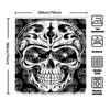 Tuniu Skull Pattern Gothic Shower Curtain Black White Damask Floral Bathroom Decor Spooky Art Design