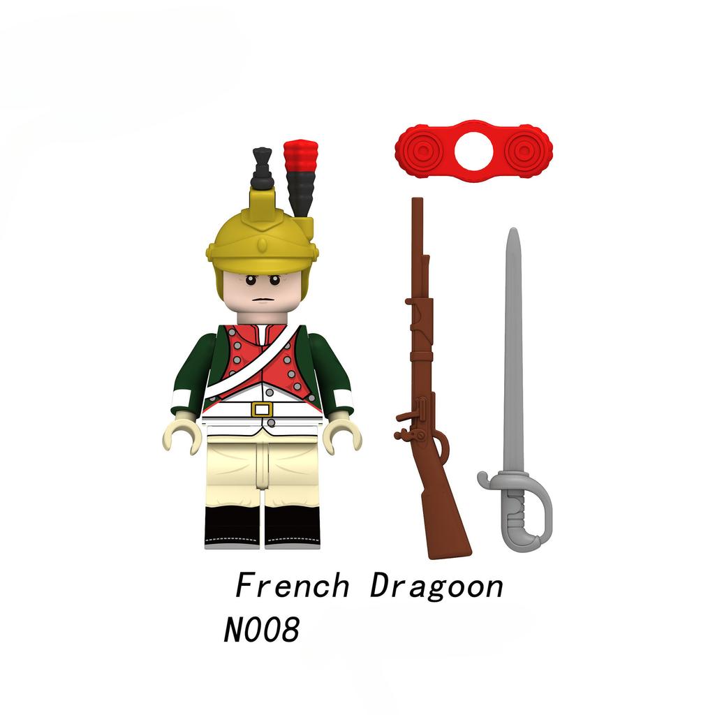 Napoleonic Wars Military Soldiers Building Blocks WW2 Mini Action Figures French British Fusilier Rifles Weapons Toys For Kids