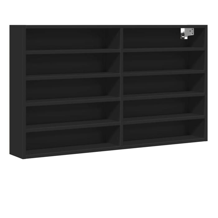 VidaXL Black Display Cabinet 100x15x58 Cm Engineered Wood, Wall Cabinet, Wall Storage Cabinet, Cabinet 847927