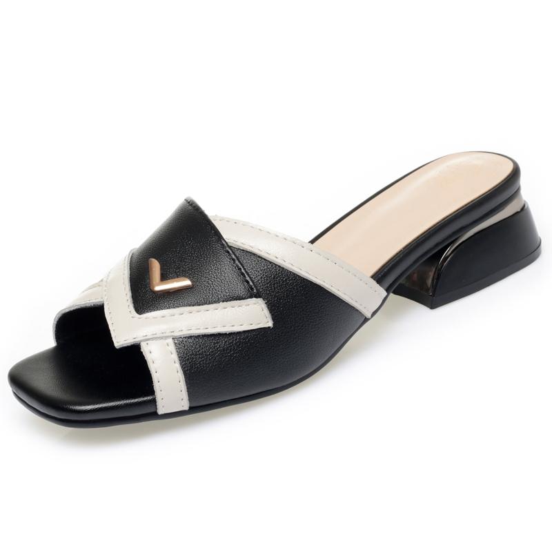 

Fashion AIYUQI Women s Slippers Summer 2025 new Color Matching Female Shoes Genuine Leather Large Size Flip Flops For Women 43