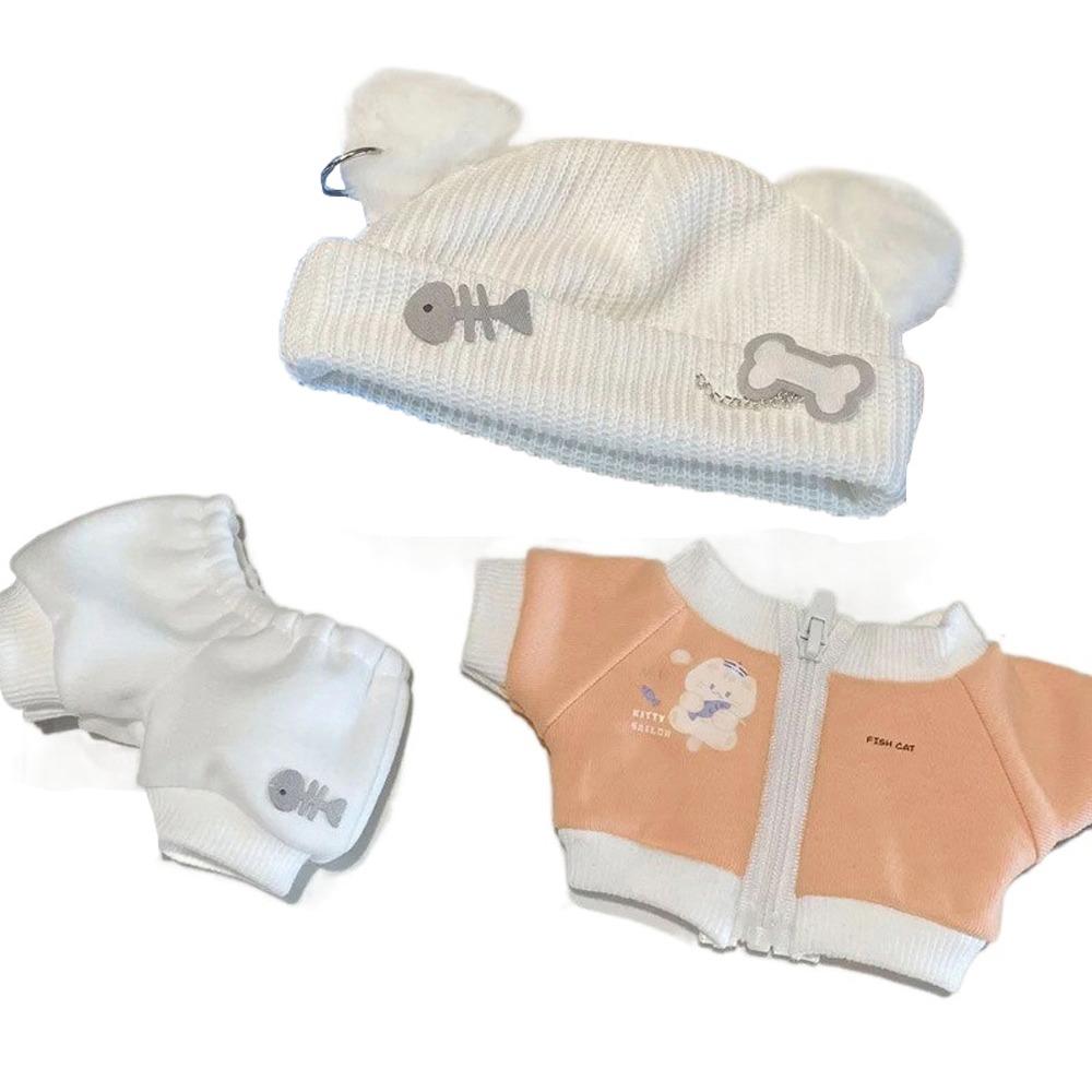 Cat Jacket 20cm Cotton Doll's Clothes Fishbone Pants Cotton Doll Outfit Multi Color Cute Hat Doll Clothes Set Kids Girls Toys