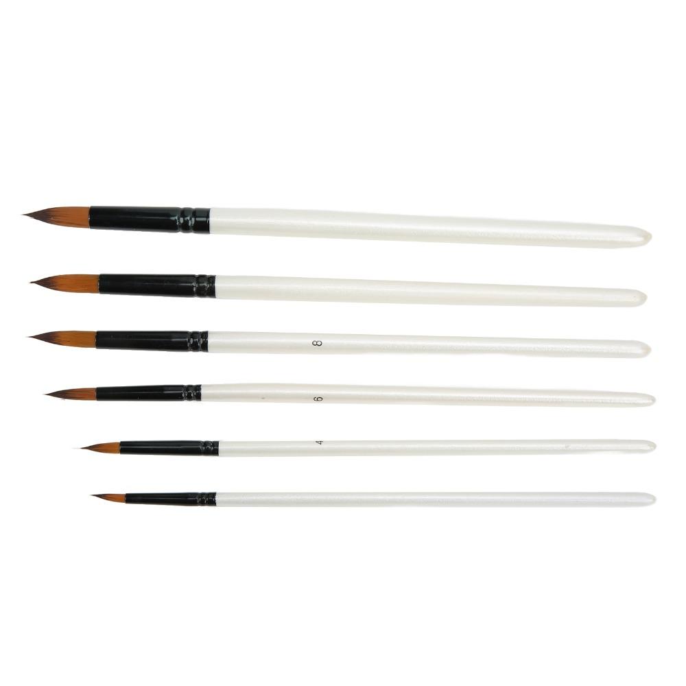 6pcs 6 Sizes Paint Brush Set Fine Detail Tip Oil Paint Brush Tips  Fine Detail Tip