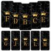Crown Letter A To Z Phone Case For Realme 13 12 10 9 8 7 GT3 GT5 GT2 Pro Plus 5G C21 C25 C35 GT Neo 2 3 3T 5 Cover