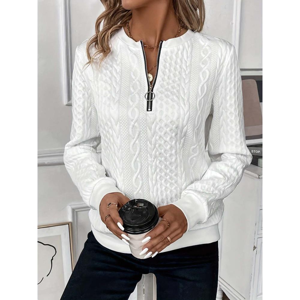 Damen Herbst Winter gestepptes Sweatshirt Reißverschluss Kapuzenpullover Damen gefütterte Jacke Strickjacke Mantel