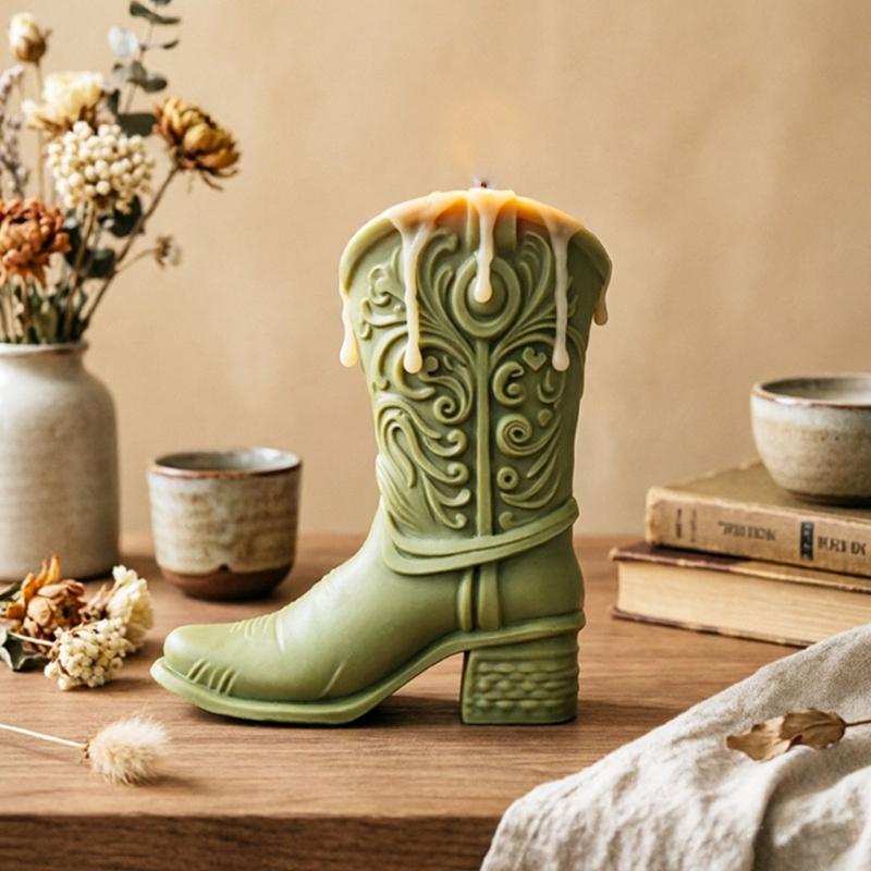 Boot Shape Casting Form for Epoxy Art and Gypsum Display Work, Western Relief Single Cavity Tool for Handmade Shelf Presentation and Table Styling