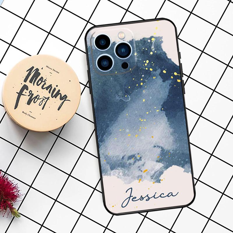 PERSONALISED Initials Name Floral Case For iPhone 16 15 14 11 12 13 Pro Max Mini X XR XS Max 7 8 16 15 Plus Cover Funda