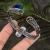 Natural Russian Charoite Gemstone Copper Wire Wrap Cuff Bangle Adjustable d5t54