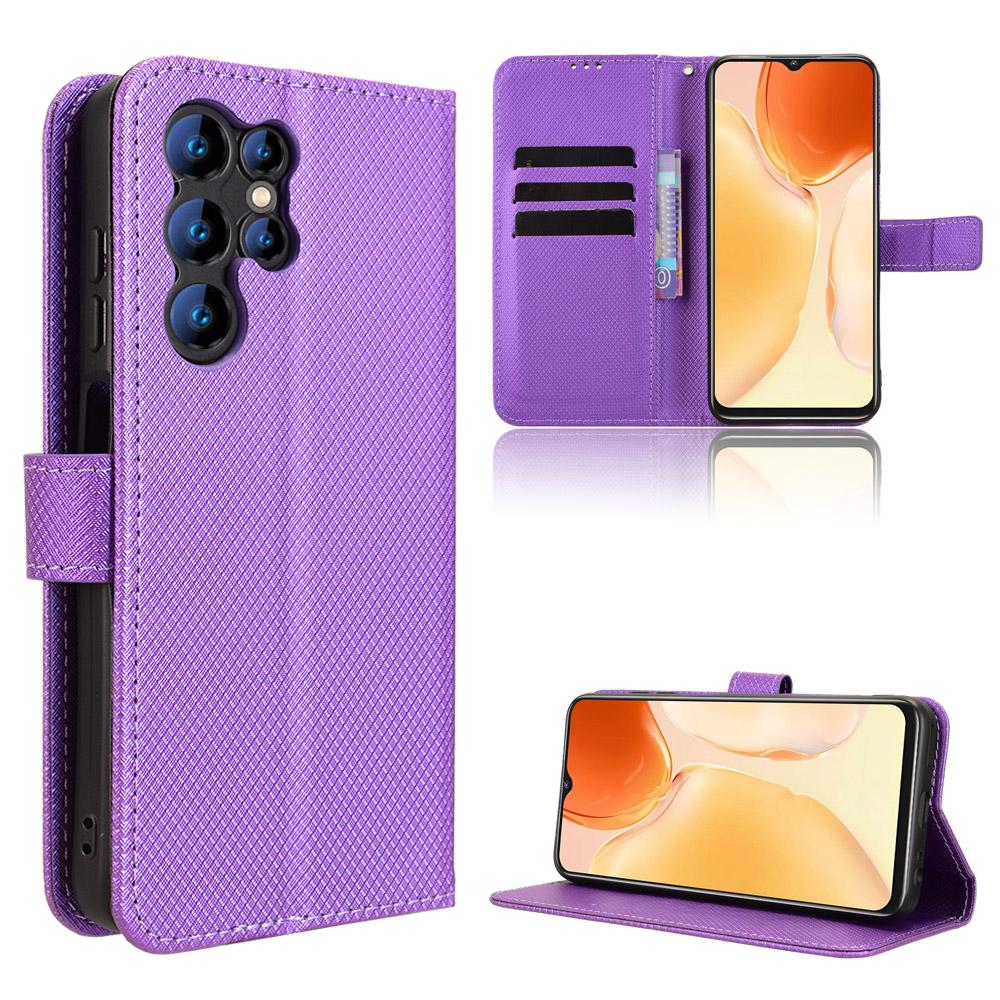 For Oukitel C1 Pro/Oukitel C1 Leather Wallet Case with Strap Diamond Texture Phone Cover