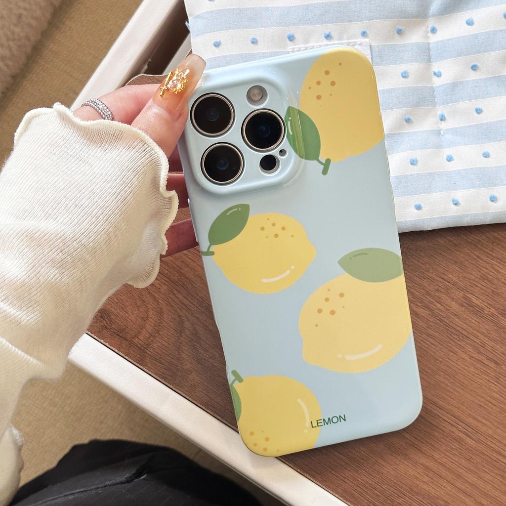 Summer Blue Refreshing Fruit Lemon Pattern Shock Proof Phone Cover Case for iPhone 17 16 15 14 13 12 11 Pro Max Plus Air