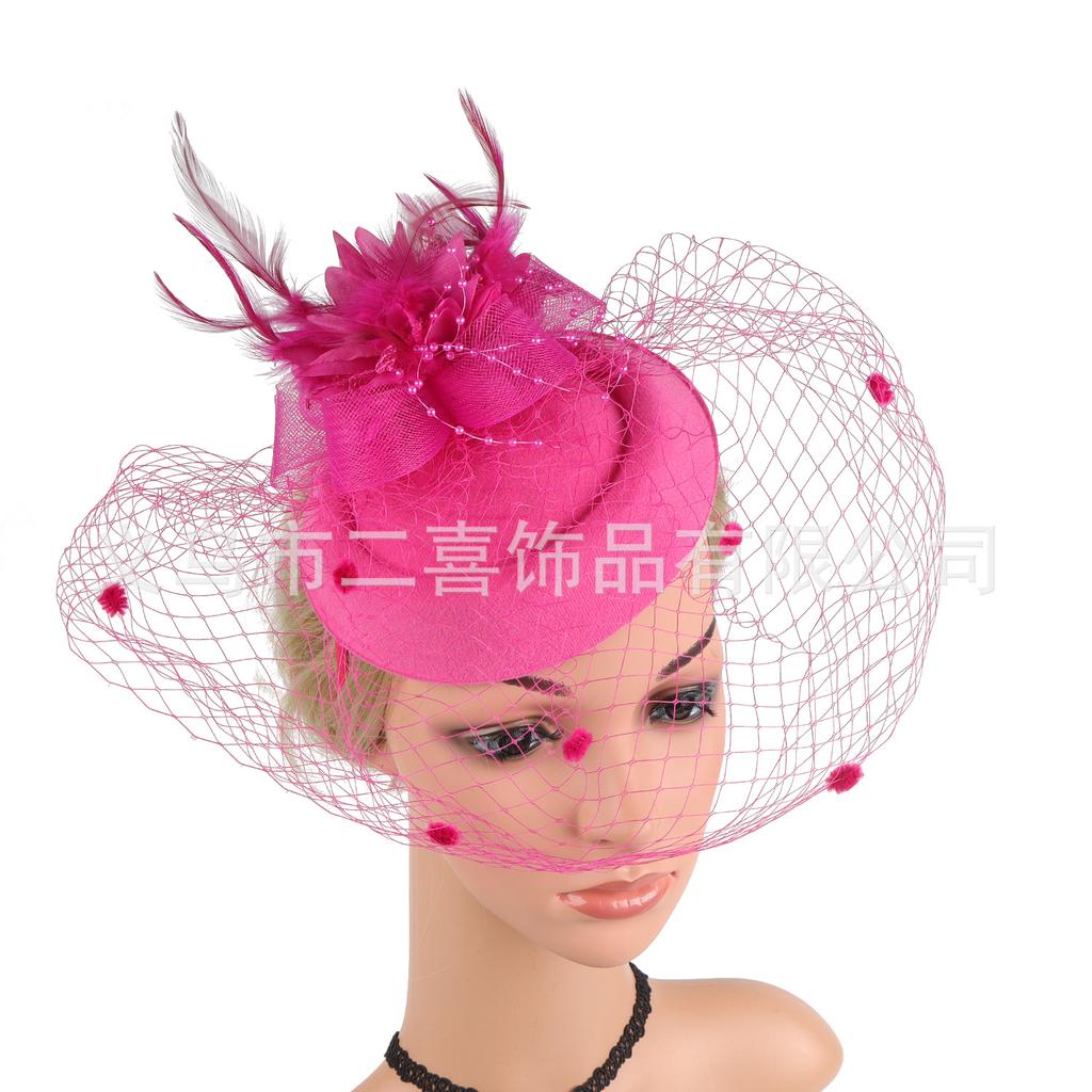 Fascinator Celebrity Vintage Mesh Headgear Top Hat Party Prom Veil Hair Accessories Hairpin Headgear