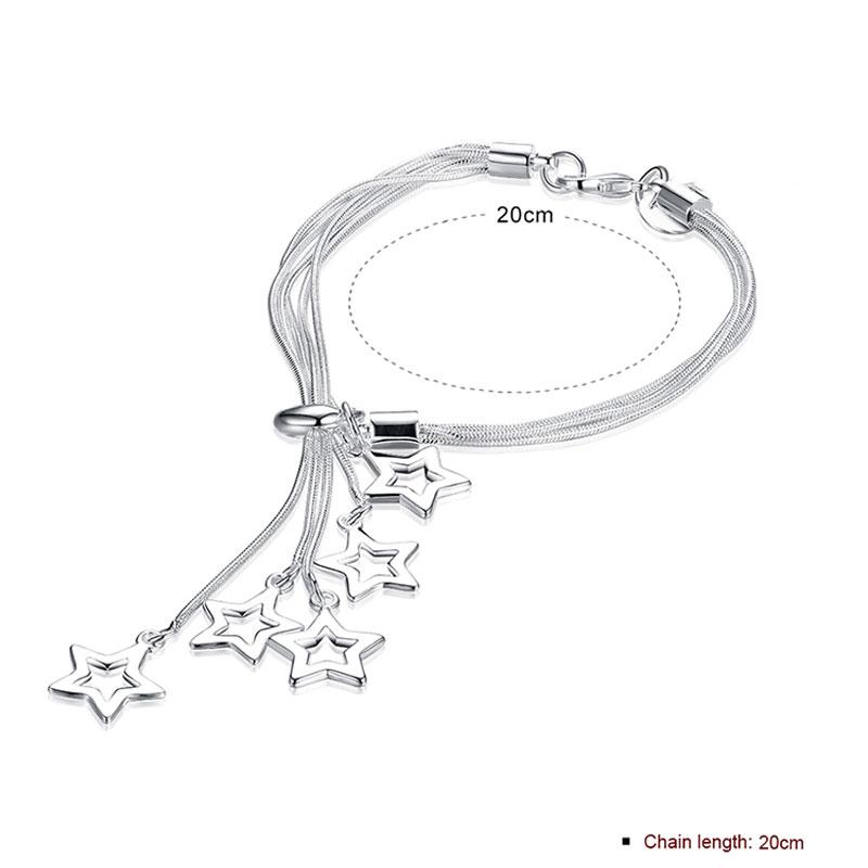 

Браслет-звезда с пятью змеями, серебряные украшения 20cm