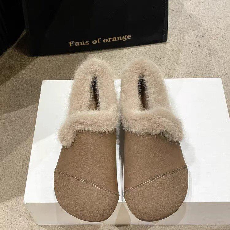 Warm cotton shoes low-top Doudou shoes mother shoes women's 2025 winter new soft-soled non-slip piled thickened fluffy shoes