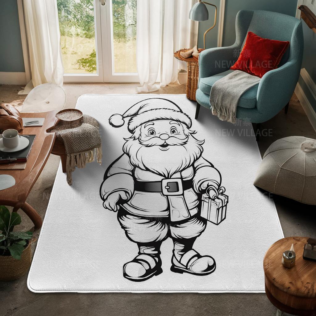 House Entrance Carpet Home Door Mat Living Room Bath Foot Bathroom Non-slip Water Absorption Rugs Bath Merry Christmas Winter