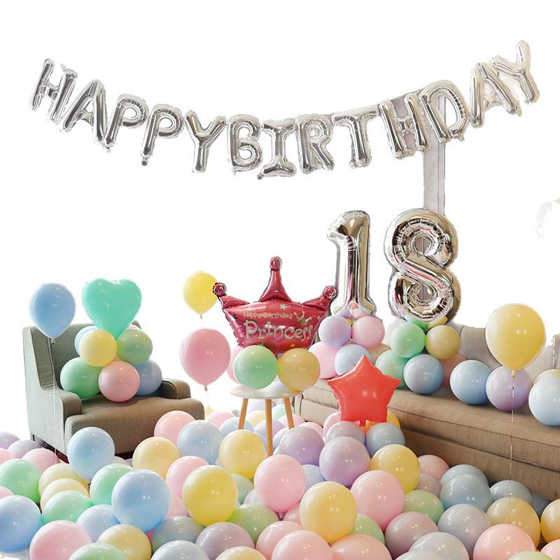 Happy Birthday Party Supplies: 18 & 10 Year Olds Scene Decor with Balloons