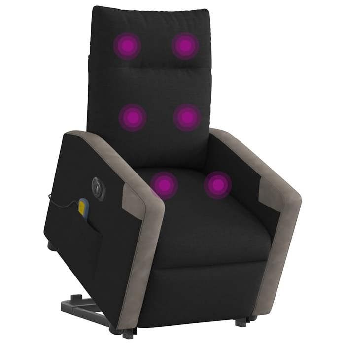 VidaXL Electric Massage Recliner Armchair Black Fabric 3324107